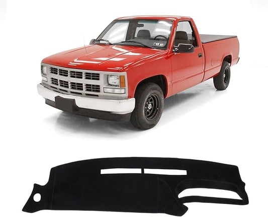KUST Car Dash Cover for Chevy Chevrolet Silverado C/K 1500 2500 3500&Tahoe&Suburban/GMC Sierra&Yukon 1995 1996 Polyester Dashboard Cover Non-Slip Interior Accessories for Silverado No Glare Black