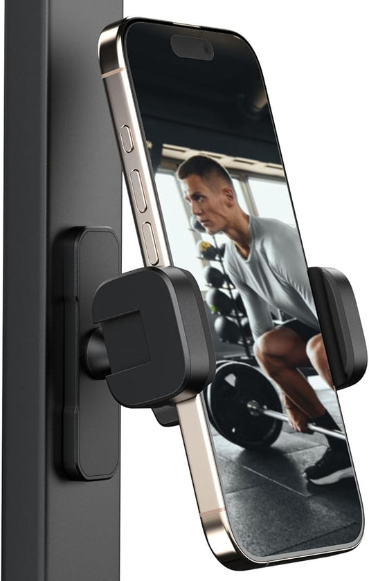 SMALLRIG Magnetic Phone Holder for Gym, Alloy Base with 360° Ball Head, Universal Phone Clamp Mount Suitable for iPhone 17/16/15/14/13/12 Series & Android Phones, Attach to Metal Surfaces-5582