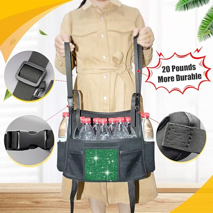 Green Diamond Car Handbag Holder Between Seats Bling Rhinestone Car Storage Bag Large Capacity Purse Phone Automotive Consoles Organizer Safe Barrier of Backseat Pet Kids