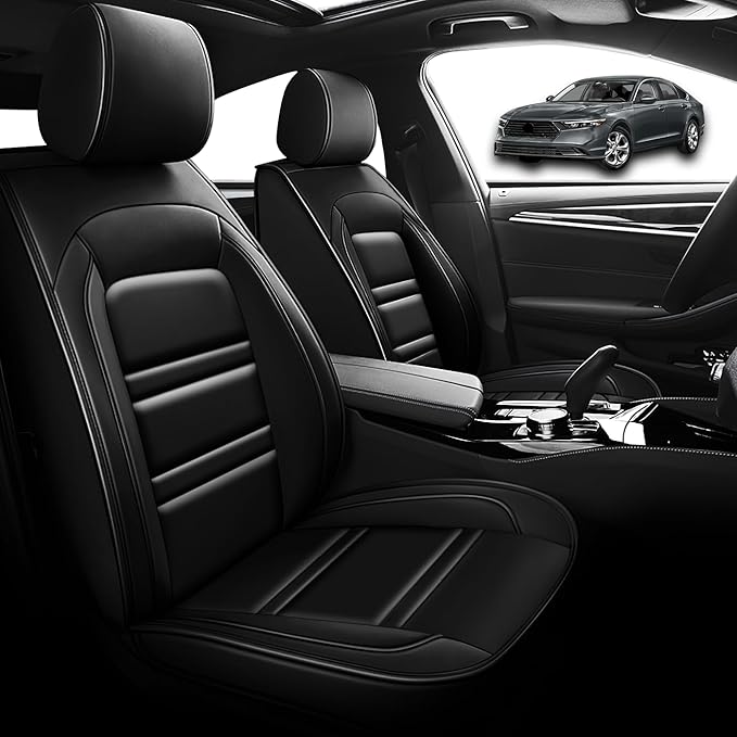 Seat Cover for Honda Accord 2003-2025 | Car Seat Covers Front Seats, Waterproof Seat Protectors, Automotive Front Seat Covers (Front Seat, Black)