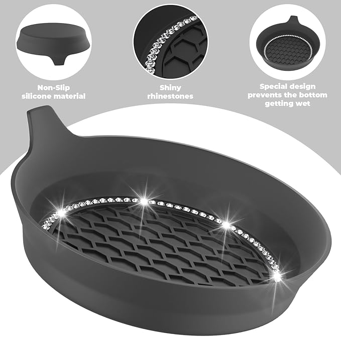 4 PCS Car Cup Coasters, Universal Cup Holder Coaster for Car Accessories, Bling CupHolders Insert for Women Non-Slip Silicone Car Cup Holder Coasters