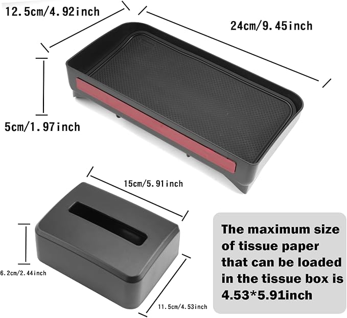 Ruiya Corolla Cross Behind Screen Organizer,for Toyota Corolla Cross Accessories Dash Storage Tray with ETC Magnetic Tissue Box Compatible with 2022 2023 2024 2025 2026 Toyota Corolla Cross L/LE/XLE