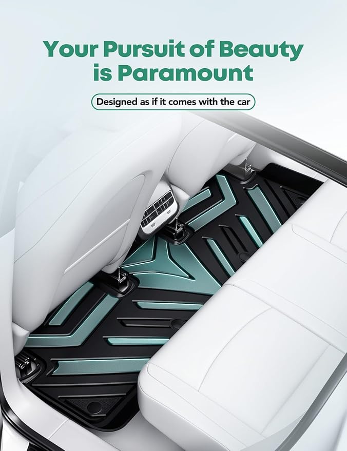 YHTAUTO for Tesla Model 3 Floor Mats 2023 2022 2021 Accessories, All Weather TPE Car Mats Carpet, Front Trunk Mat Rear Cargo Liner Storage Mat, Anti-Slip Waterproof Odorless