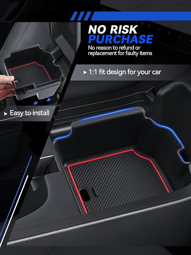 for Acura Integra Center Console Organizer 2023 2024 2025 Acura Integra Accessories Armrest Tray Middle Storage Box Insert Container Durable ABS Plastic