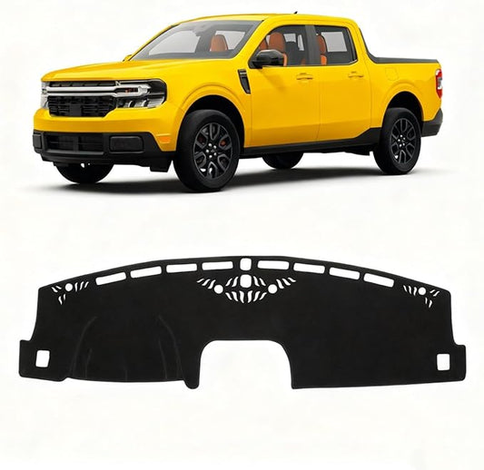 KUST Car Dash Cover for Ford Maverick 2022-2024 2025 2026 (Hybrid)(XL, XLT, Lariat) Polyester Dashboard Cover Non-Slip Center Interior Accessories for Maverick Sunshade No Glare Black