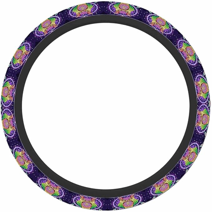 Owl Dream Catcher Steering Wheel Cover Purple Steering Wheel Cover for Women Men Anti-Slip Breathable Steering Wheel Protector Car Accessories