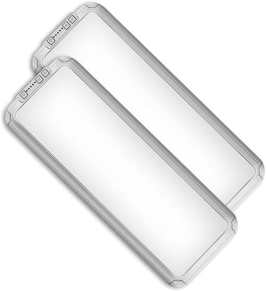 Miady RV LED Interior Light 1500 Lumen 16.5" x 6.3", Thin 12 Volt Ceiling Lights with 5 Levels of Dimming and 3 Color Temperature 3500-6500K Switches, for Car/Trailer/Camper/Boat, Pack of 2 (Silver)