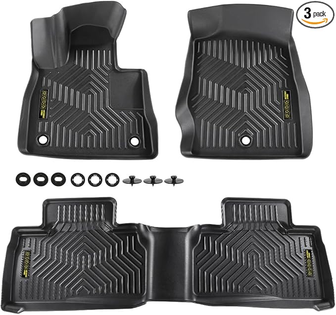 ANDPLAY TPE Floor Mats Liners Compatible with Ford Explorer 2020 2021 2022 2023 2024(Excludes Hybrid) All Weather Protection Black Floor Liners alfombras para carro