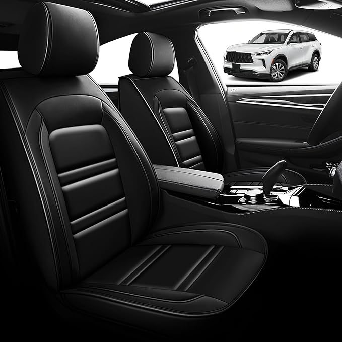 Seat Cover for Infiniti qx60 2014-2025 | Car Seat Covers Front Seats, Waterproof Seat Protectors, Automotive Front Seat Covers (Front Seat, Black)