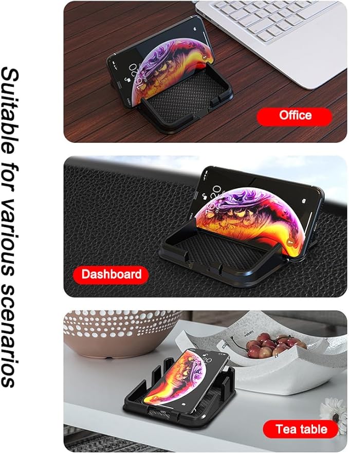 Tumecos Car Non-Slip Mat,Dashboard Mat for Car Dashboard Accessories,Dash Cell Phone Mount,Can Hold Cell Phone, Keys, Sunglasses