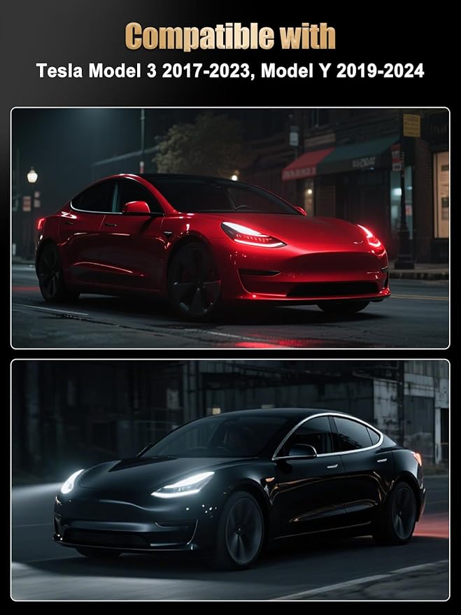 ZIMABLUE Heated Steering Wheel for Tesla Model 3 (2017–2023) & Model Y (2020–2024) | Factory-Matched 1:1 Fitment (Hub & Buttons) | Nappa Leather | Hand-Stitched