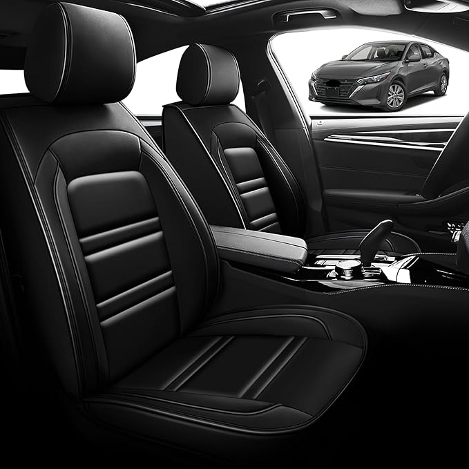 Seat Cover for Nissan Car sentra 2000-2025 | Car Seat Covers Front Seats, Waterproof Seat Protectors, Automotive Front Seat Covers (Front Seat, Black)