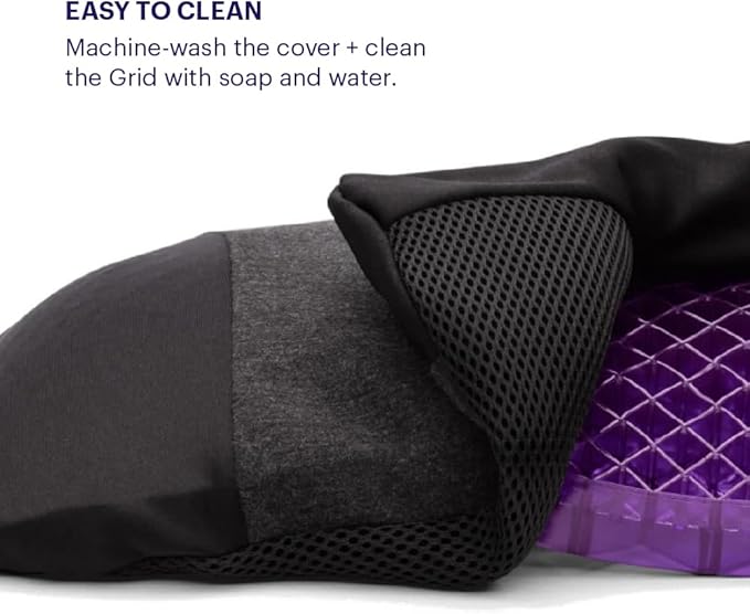 Purple Back Cushion | Pressure Reducing Grid Designed for Ultimate Comfort | Designed for Chairs, Gaming, and Travel | Made in The USA