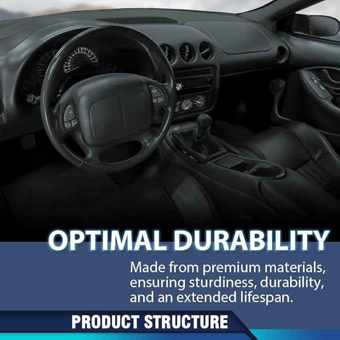 PIT66 Dash Cover Dashboard Compatible with Pontiac Firebird 1993 1994 1995 1996 Dark Gray Instrument Panel