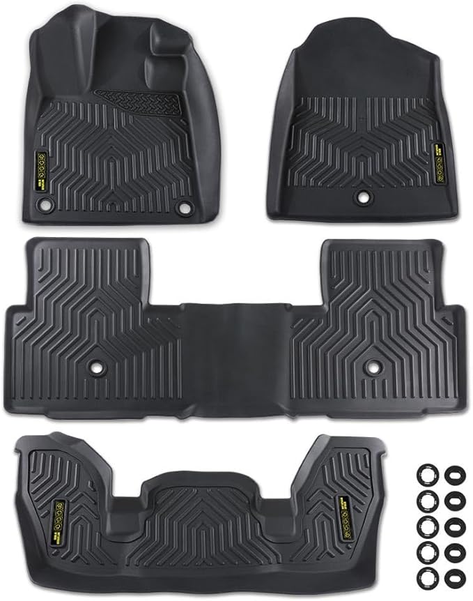 DOTCOM TPE Floor Mats Fit Honda Pilot 2023 2024 2025,All Weather Custom Fit Full Cover Protection 1st & 2nd & 3rd Row Truck Mats Cargo Liner Accessories,alfombras para carro 4PCS