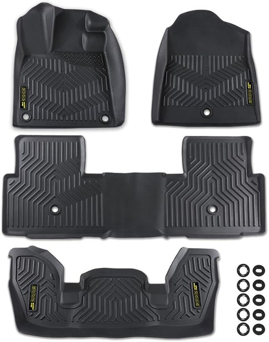 DOTCOM TPE Floor Mats Fit Honda Pilot 2023 2024 2025,All Weather Custom Fit Full Cover Protection 1st & 2nd & 3rd Row Truck Mats Cargo Liner Accessories,alfombras para carro 4PCS