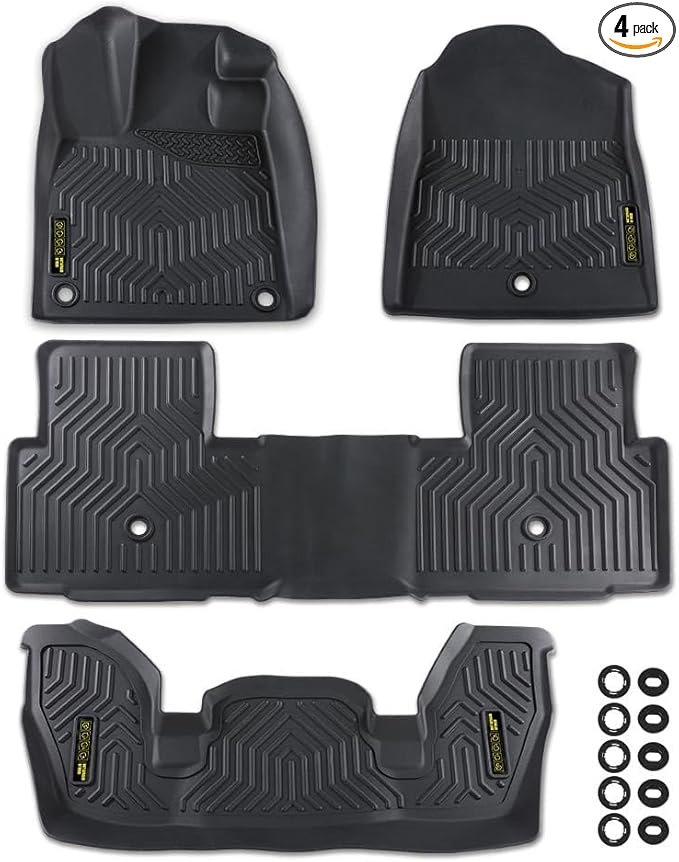 ANDPLAY TPE Floor Mats Liners Compatible with Honda Pilot 2023 2024 2025 All Weather Protection Black Floor Liners alfombras para carro