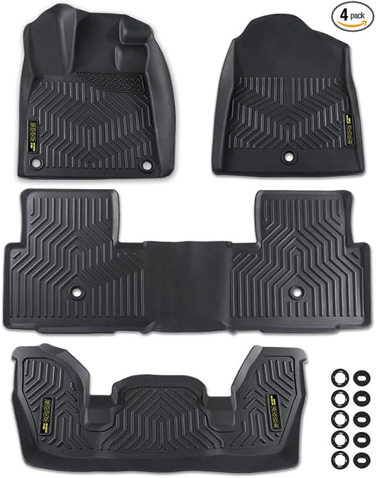 ANDPLAY TPE Floor Mats Liners Compatible with Honda Pilot 2023 2024 2025 All Weather Protection Black Floor Liners alfombras para carro
