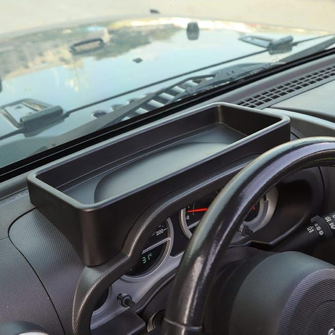 RT-TCZ JK Dashboard Storage Organizer Tray Phone Sunglasses Box Container for 2007-2010 Jeep Wrangler JK JKU Unlimited