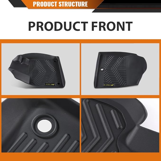 ANDPLAY TPE Floor Mats Liners Compatible with Honda Pilot 2023 2024 2025 All Weather Protection Black Floor Liners alfombras para carro