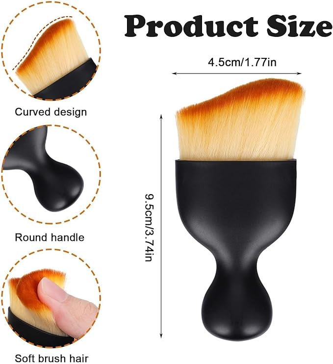 4 Pcs Car Interior Cleaning Tool,Car Interior Detailing Brush,Car Cleaning Brush Dust Collectors, Car Interior Cleaning Soft Brushes,Curved Design Dirt Dust Clean Brushes