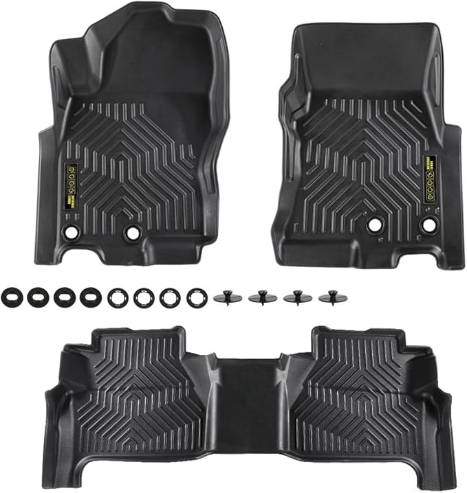DOTCOM TPE Floor Mats Fit Nissan Frontier 2022 2023 2024 2025, All Weather Custom Fit Full Cover Protection 1st & 2nd Row Truck Mats Cargo Liner Accessories,alfombras para carro 3PCS
