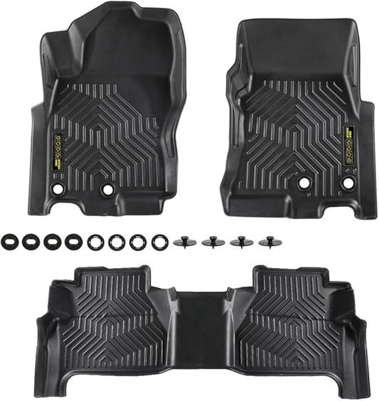 DOTCOM TPE Floor Mats Fit Nissan Frontier 2022 2023 2024 2025, All Weather Custom Fit Full Cover Protection 1st & 2nd Row Truck Mats Cargo Liner Accessories,alfombras para carro 3PCS