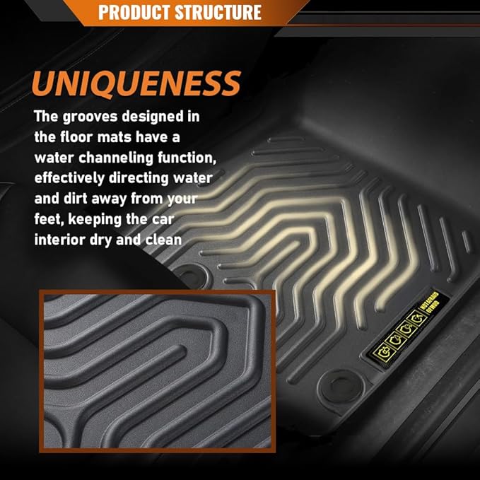 ANDPLAY TPE Floor Mats Liners Compatible with Nissan Rogue 2021 2022 2023 2024 (No Sport Models) All Weather Protection Black Floor Liners alfombras para carro