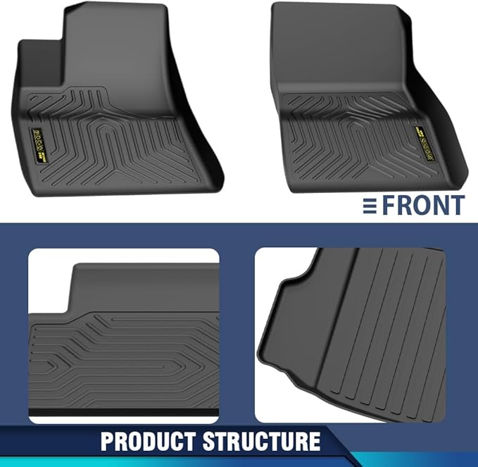 DOTCOM TPE Floor Mats & Cargo Liner Fit Tesla Model 3 2017-2023,All Weather Custom Fit Full Cover Protection 1st & 2nd & 3rd Row Truck Mats Floor Liner Accessories,alfombras para carro 4PCS