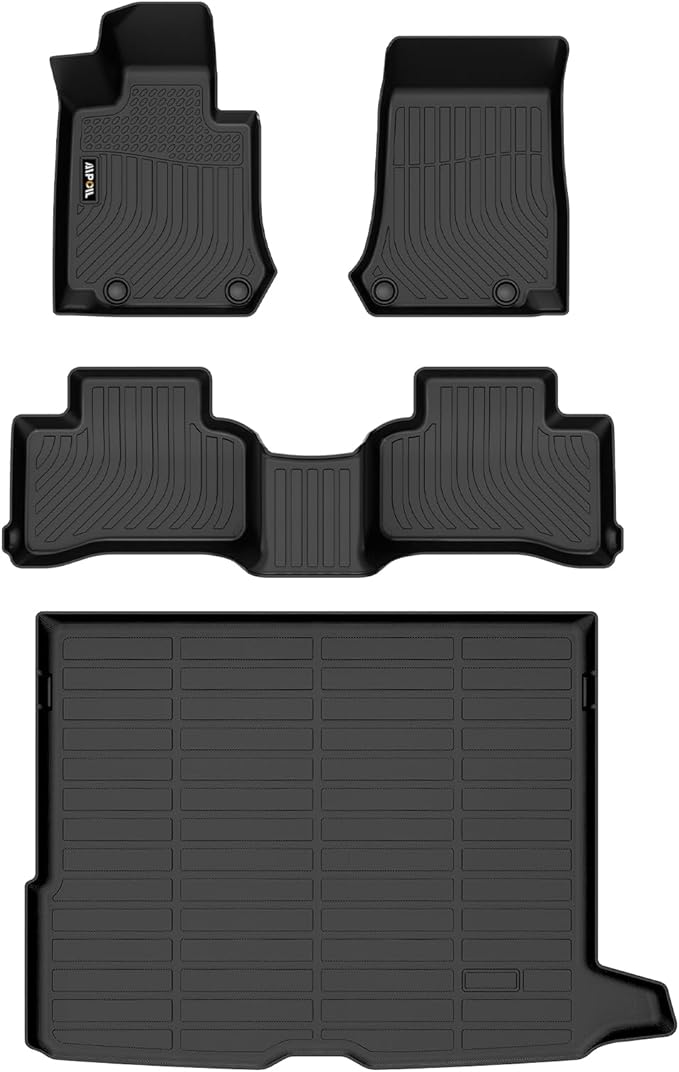 AIPOIL® Floor Mats & Cargo Liner Set for 2016-2022 Mercedes Benz GLC& GLC 250& GLC 300& GLC 350e (Not for Coupe) All Weather Protection TPE Anti-Slip Car Full Set Custom Car Mats Accessories - Black