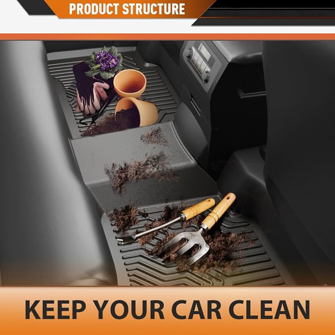 ANDPLAY TPE Floor Mats Liners 3 PCS Compatible with Honda CR-V 2017-2022 Fit Honda CR-V Hybrid 2017-2022 All Weather Protection Black Floor Liners alfombras para carro