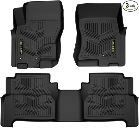 ANDPLAY TPE Floor Mats Liners Compatible with Nissan Frontier Crew Cab 2008 2009 2010 2011 2012 2013 2014 2015 2016 2017 2018 2019 2020 2021 All Weather Protection Floor Liners alfombras para carro