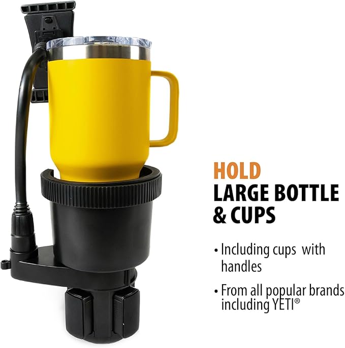 ToughTested TNT Tough N' Thirsty Mega XL Cupholder & Device Mount | Expands to Fit 1.2L Bottles | Adjustable 9" Gooseneck Arm for Phones, Tablets, GPS | Heavy-Duty Vehicle Accessory