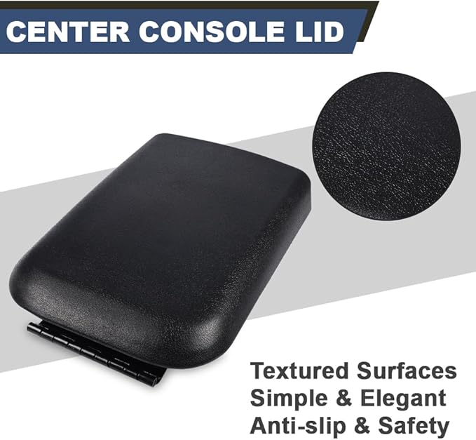 PIT66 Center Console Armrest Lid with Latch Compatible with Ford Mustang 2005-2009 Replacement 5R3Z6306024AAC Black