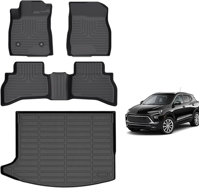 for Buick Encore GX AWD Floor Mats 2020-2026 Preferred | Select | Essence (Cargo Tray in Upper Deck Position), TPE Automotive All Weather Custom Car Floor Cargo Liner