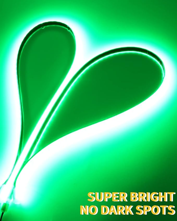 YM E-Bright Led Strip Lights for Car Motorcycle Trucks Van Golf Cart Cuttable Marine Boat Navigation Night Fishing Lighting Interior Exterior Waterproof IP68 24inch 60CM 72SMD 12v,Green(Pack of 4)