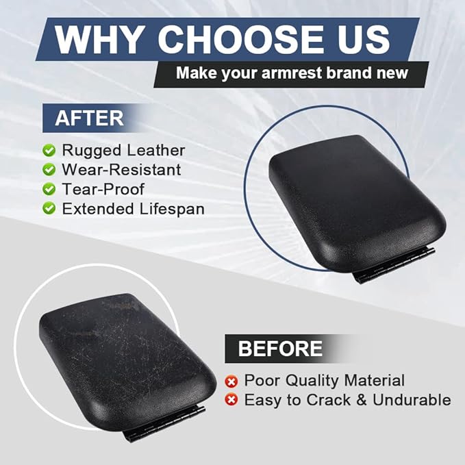 PIT66 Center Console Armrest Lid with Latch Compatible with Ford Mustang 2005-2009 Replacement 5R3Z6306024AAC Black