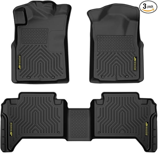 ANDPLAY TPE Floor Mats Liners Compatible with Toyota Tacoma Double Cab 2005 2006 2007 2008 2009 2010 2011 2012 2013 2014 2015 All Weather Protection Black Floor Liners alfombras para carro