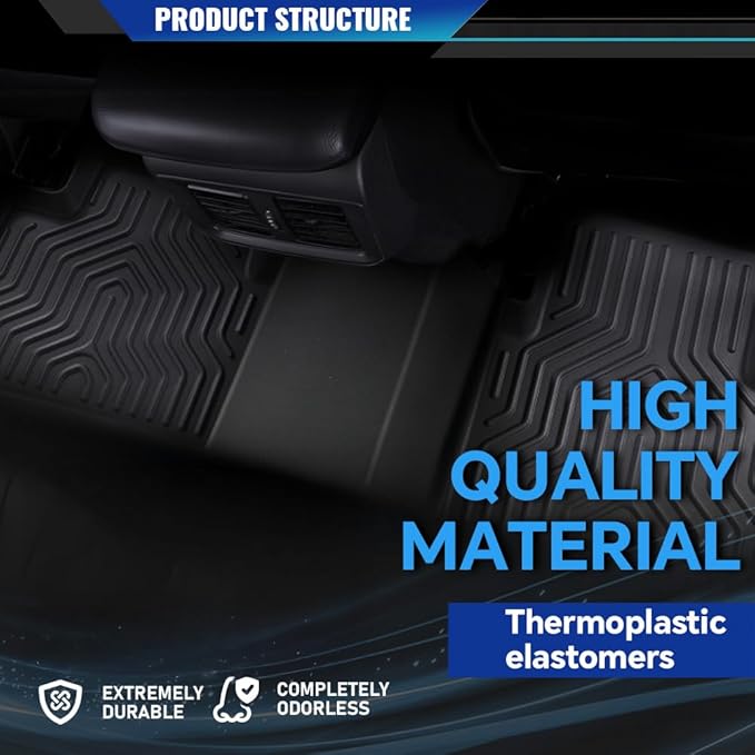 DOTCOM TPE Floor Mats Fit Nissan Rogue 2021-2024 (No Sport Models), All Weather Custom Fit Full Cover Protection 1st & 2nd Row Truck Mats Cargo Liner Accessories,alfombras para carro 3PCS