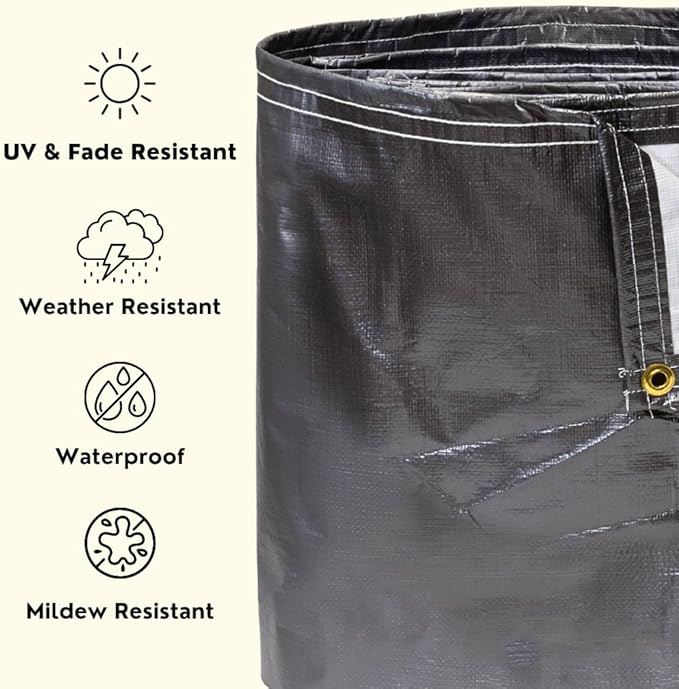 Tarps Heavy Duty Waterproof 12x20 FT, Extra Thick 12 Mil Large Tarps with Grommets and Reinforced Edges,UV Resistant,Tear&Fade Resistant, Silver/White Multipurpose Cover for Home Boats Cars Camping