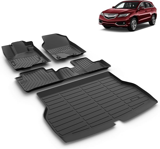 All Weather Car Floor Mats & Cargo Liner Set Fit for Acura RDX 2016 2017 2018 Floor Liners Trunk Liner RDX Cargo Mat Accessories Black