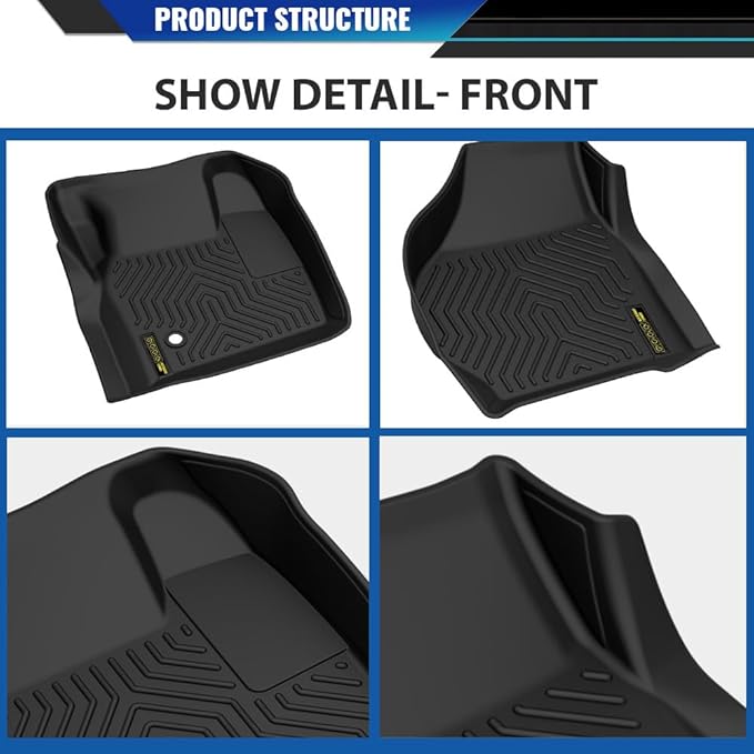 DOTCOM TPE Floor Mats Fit Ford F250 F350 Super Duty Crew Cab 1999-2007,All Weather Custom Fit Full Cover Protection 1st & 2nd Row Truck Mats Cargo Liner Accessories,alfombras para carro 3PCS