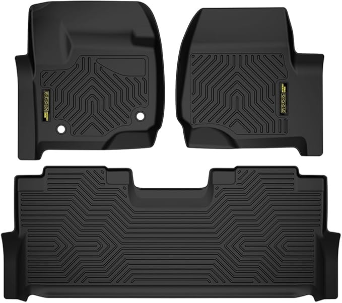DOTCOM TPE Floor Mats Fit Ford F250 F350 F450 F550 Super Duty Crew Cab 2017-2024,All Weather Full Cover Protection 1st & 2nd Row Truck Mats Cargo Liner Accessories,alfombras para carro 3PCS