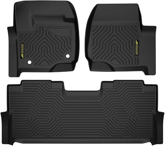 DOTCOM TPE Floor Mats Fit Ford F250 F350 F450 F550 Super Duty Crew Cab 2017-2024,All Weather Full Cover Protection 1st & 2nd Row Truck Mats Cargo Liner Accessories,alfombras para carro 3PCS