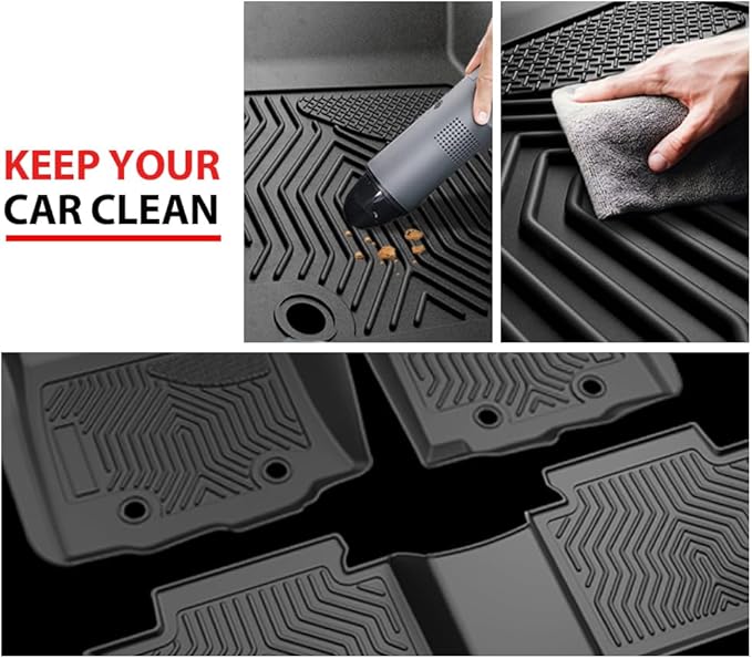 ANDPLAY TPE Floor Mats Liners Compatible with Honda Civic 2022-2025/ Acura Integra 2023 2024 2025（Fit Rear Seats Wthout USB Ports） All Weather Protection Black Floor Liners alfombras para carro