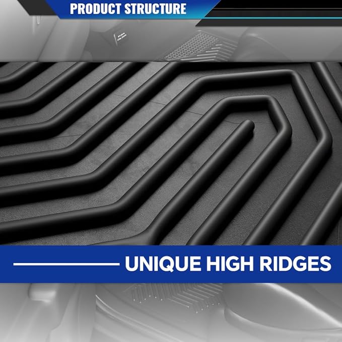 DOTCOM TPE Floor Mats Fit Toyota Sienna 2021-2025 (Only for 8 Seat),All Weather Custom Fit Full Cover Protection 1st & 2nd & 3rd Row Truck Mats Cargo Liner Accessories,alfombras para carro 3PCS