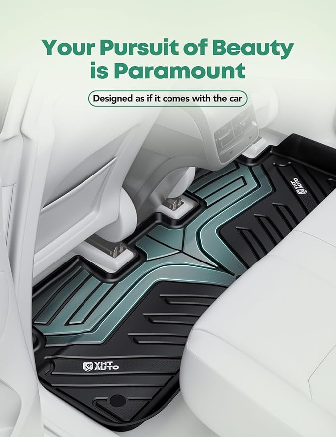 YHTAUTO All Weather Floor Mats Fit Tesla Model Y 2025 2024 2023 2022 2021 2020 Car Mats TPE Frunk Trunk Cargo Liner, Front & Rear Storage Mats, Model Y Accessories for 5-Seat, NOT Fit Model Y Juniper