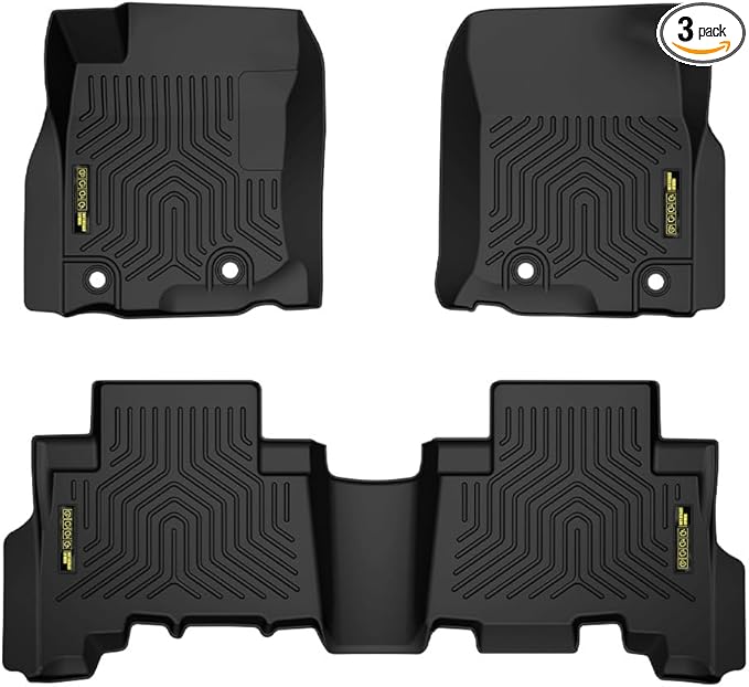 DOTCOM TPE Floor Mats Compatible with Toyota 4Runner 2013-2024, Fit LX GX460 2014-2023, All Weather Protection 1st & 2nd Row Truck Mats Cargo Liner Accessories,alfombras para carro 3PCS