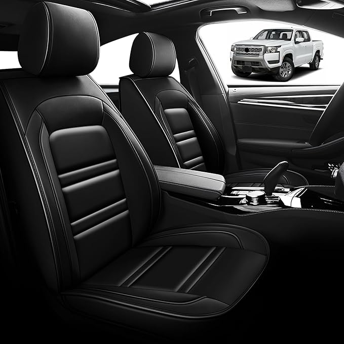 Seat Cover for Nissan Car Frontier 1998-2025 | Car Seat Covers Front Seats, Waterproof Seat Protectors, Automotive Front Seat Covers (Front Seat, Black)