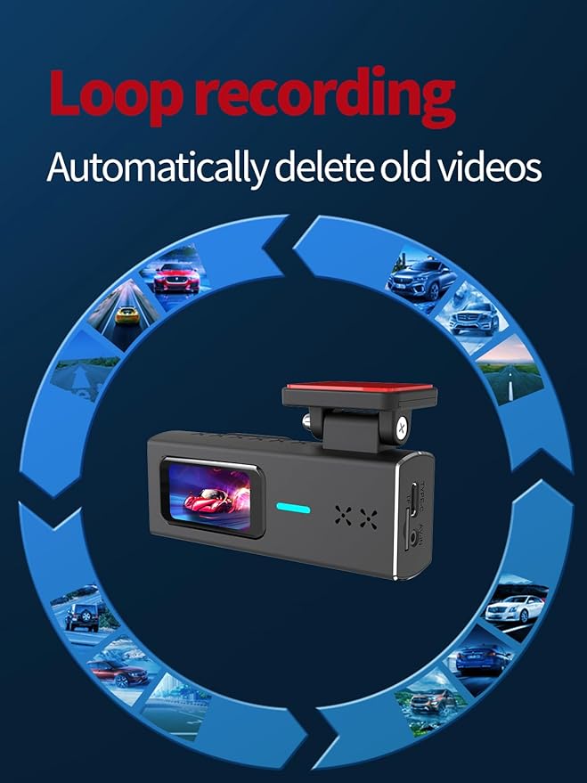 Dash Cam Front and Rear, 4K+1080P Full HD Dash Camera for Cars, with 64GB Card, Loop Recording, G-Sensor, Night Vision, 24H Parking Mode, Built in WiFi, App Control, 1.47" Screen